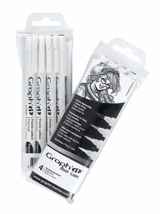 Graph'It Set of 4 Design Pens Pack of 4 – Grey/Black - Image 2