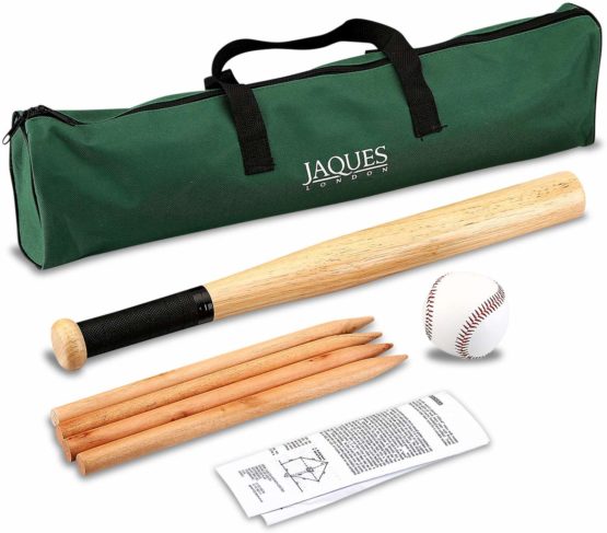 Rounders set - These are Garden Games and Garden Toys for Adults, Boys & Girls for All Ages - Compete Set Inc. Rounders Stick, Rounders Ball & Carry Case - Includes Rounders Stick, Posts and Oversize Ball - Jaques of London - Quality Since 1795
