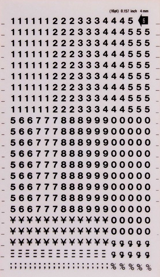 Black Number Transfers 4mm - 1 Sheet