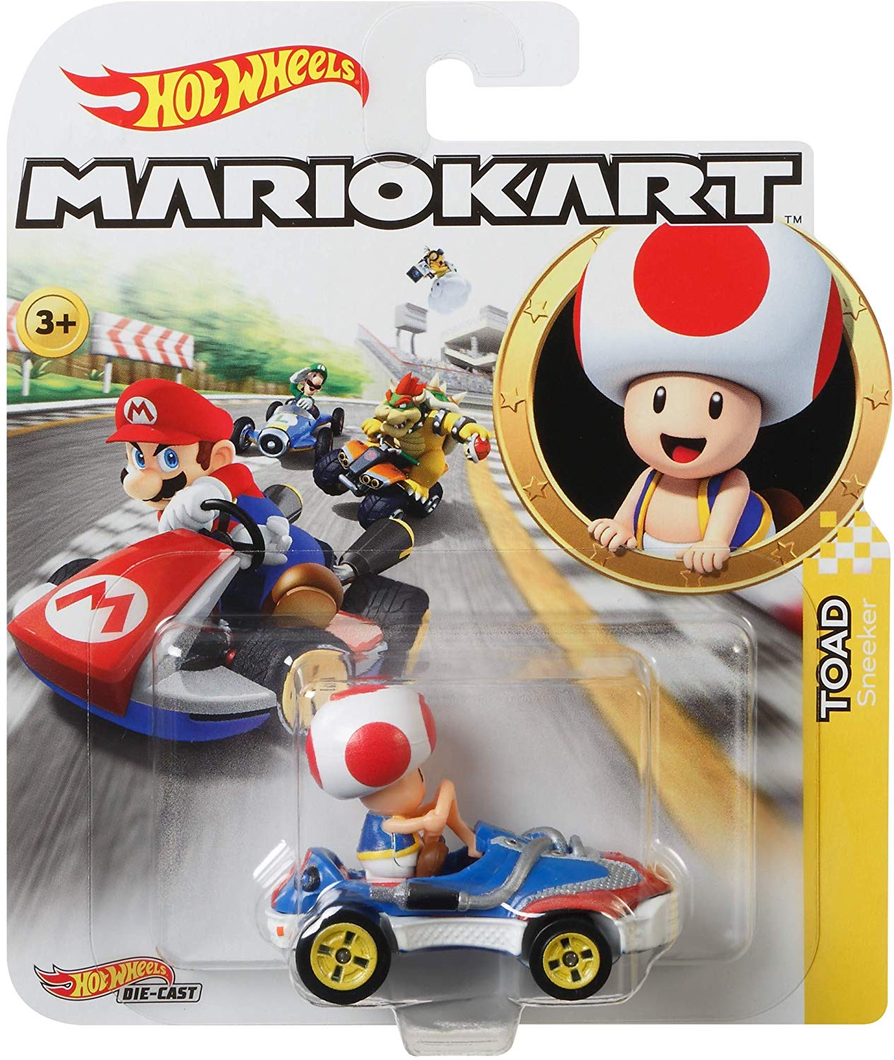 Hot Wheels Mario Kart Characters and Karts as Hot Wheels 1:64 Die-Cast Cars, GBG30, Multicolor, 3.2 cm x 6.4 cm x 4.5 cm - Image 3