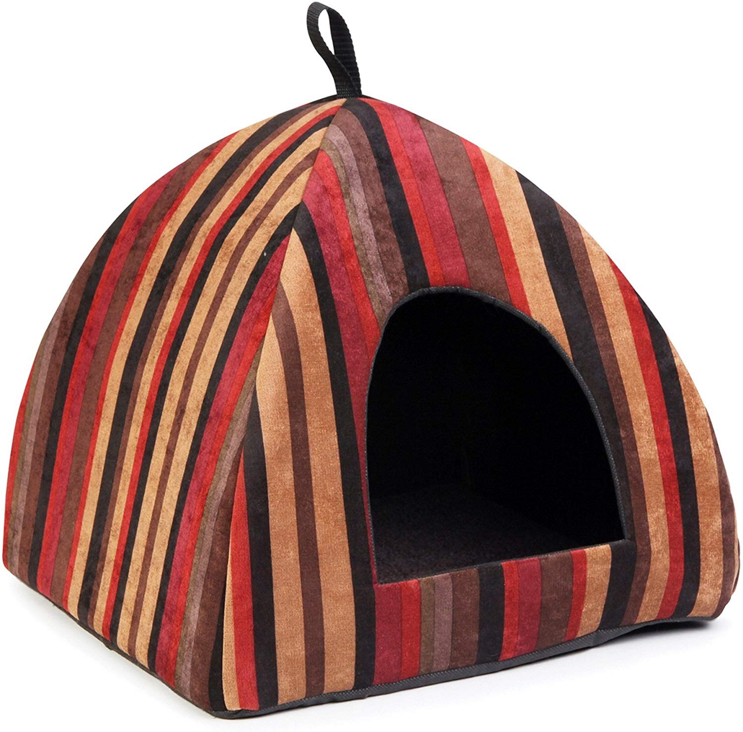 Cat Bed Ancol Sleepy Paws Pyramid - Faux Suede, Brown, 40 x 40 x 40 cm (L x W x H) - Image 4