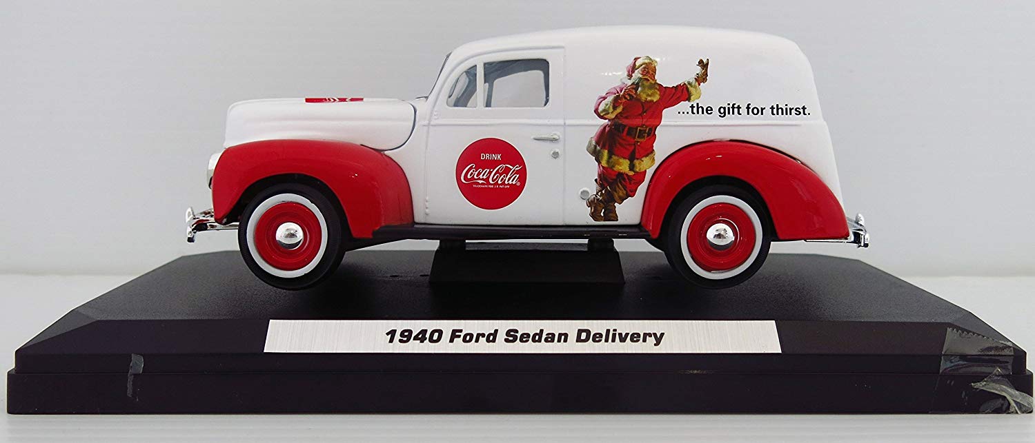 Coca Cola 0.05 Scale 1940 Christmas Ford Sedan Delivery Panel Van Die Cast Collectors Model, Black - Image 2