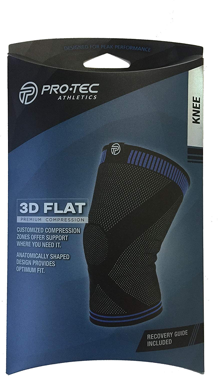 Pro-Tec Athletics Medium Black/Blue 3D Flat Premium Knee Sleeve - Image 4