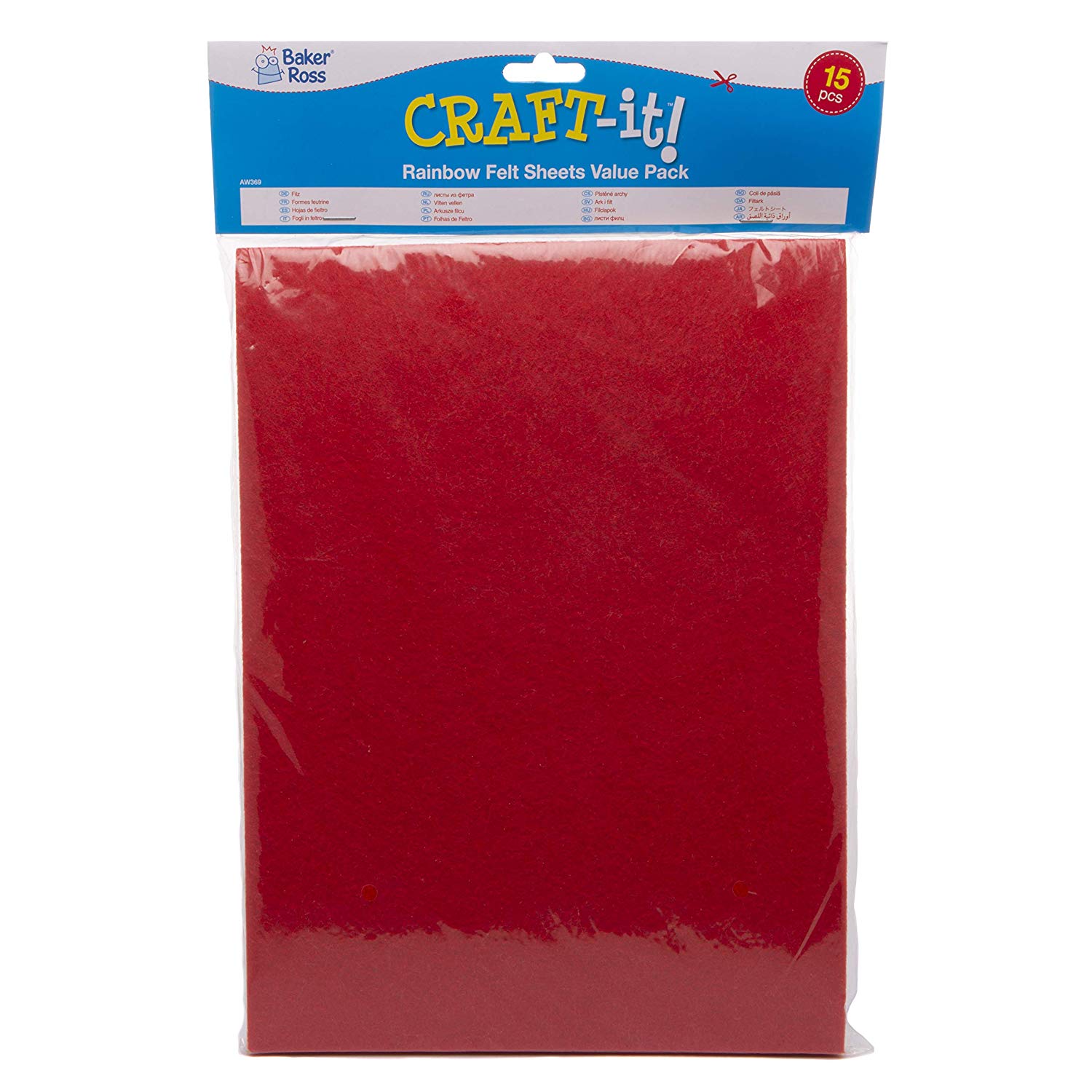 Baker Ross AW369 Rainbow Colours Felt Sheets Value Pack of 15), Assorted, 30cm x 23cm - Image 3
