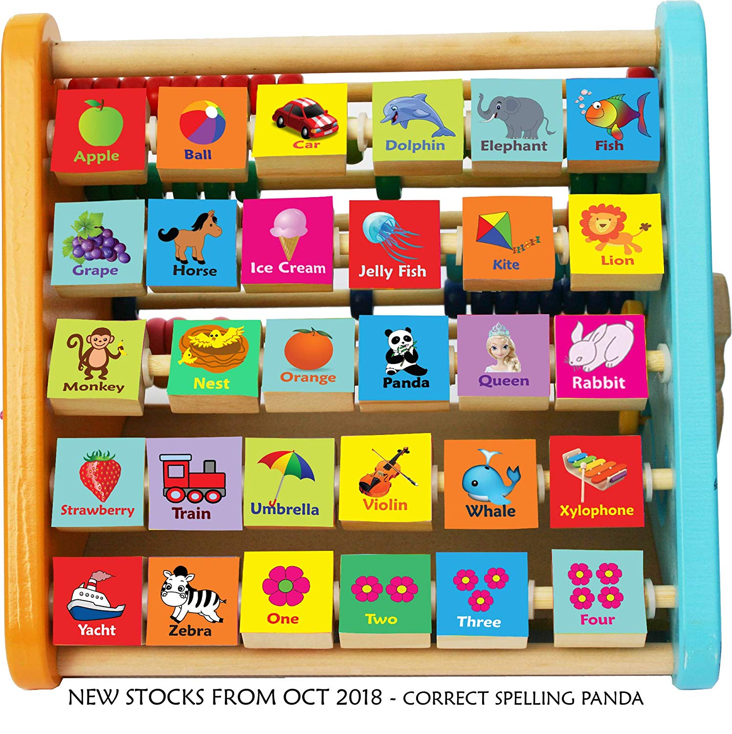 TOWO Activity Centre Triangle toys, Wooden Alphabet Blocks Abacus clock - Image 3