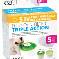 Genuine Catit Fountain Filters for 3 Litre Flower Fountain, Fresh and Clear Fountains Only, Pack of 5