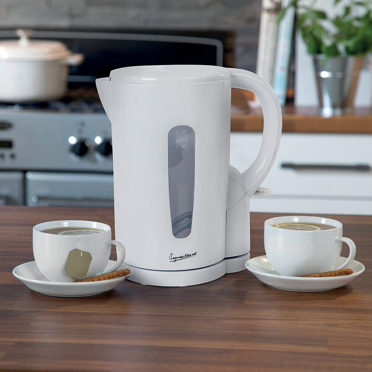 Signature S101 Cordless Jug Kettle, Boil Dry and Overheat Protection, Removable and Washable Filter, 1.7 Litre, White - Image 2
