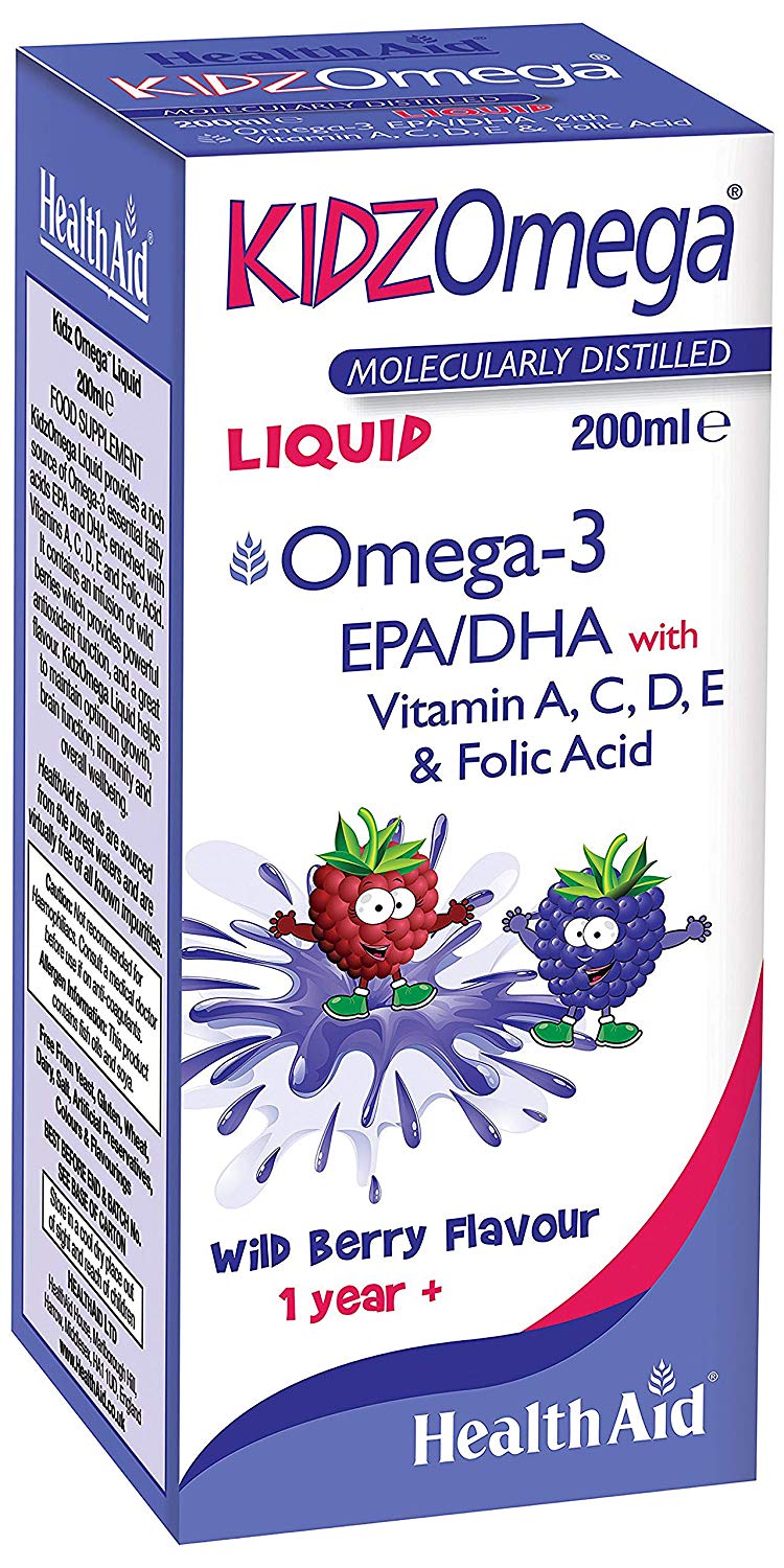 HealthAid Kidz Omega Liquid 200ml, White, 200 ml (Pack of 1)