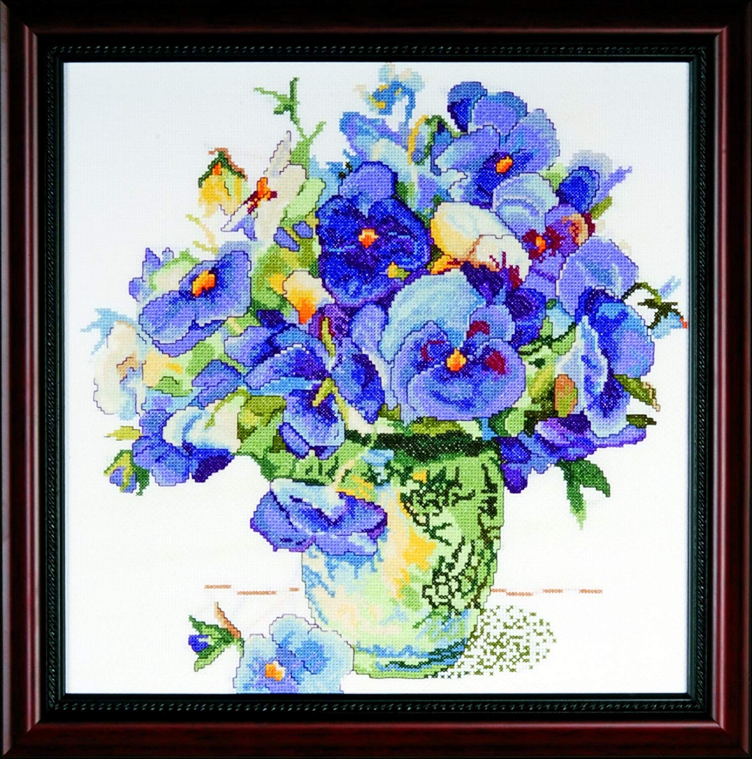 Design Works Pansy Floral Cross Stitch Kit, Multi-Colour, 14"X14"