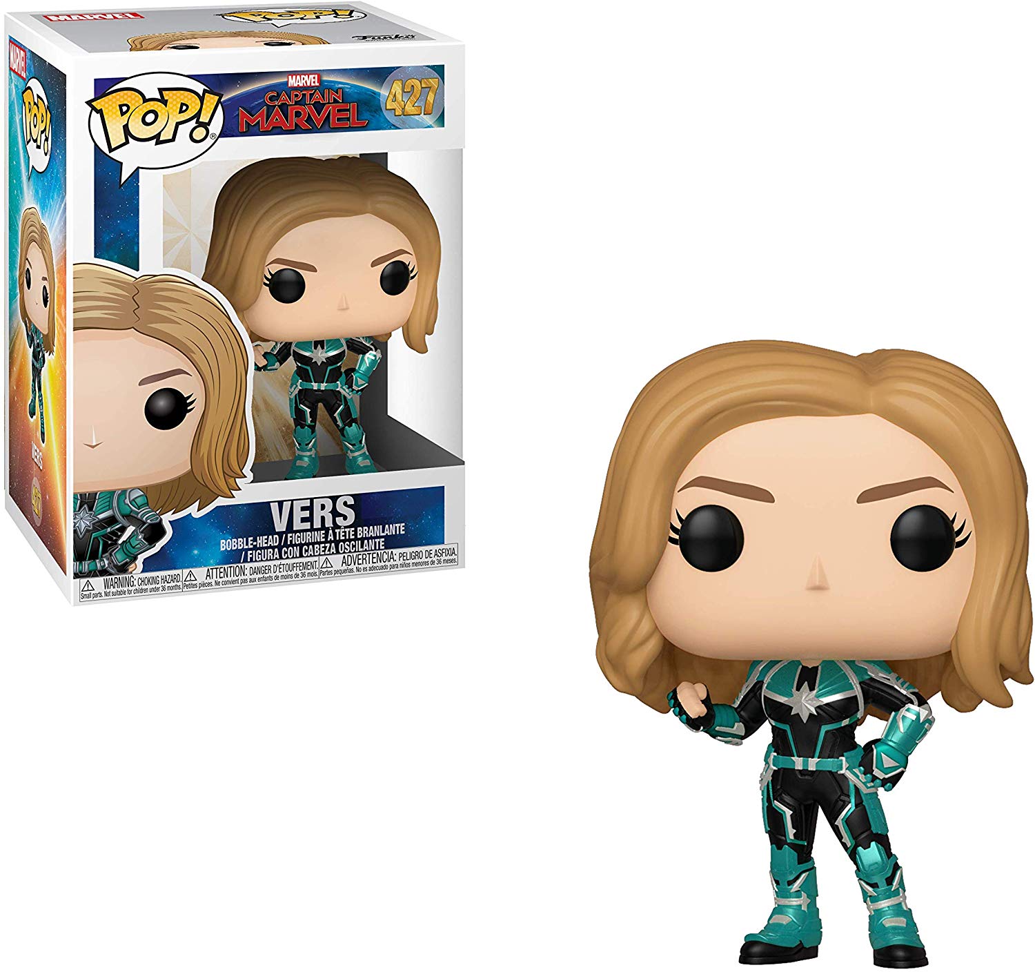 Funko POP! Captain Marvel-Vers, Collectable Vinyl Figure, Gift Idea, Official Merchandise, Toys for Kids & Adults - Image 2