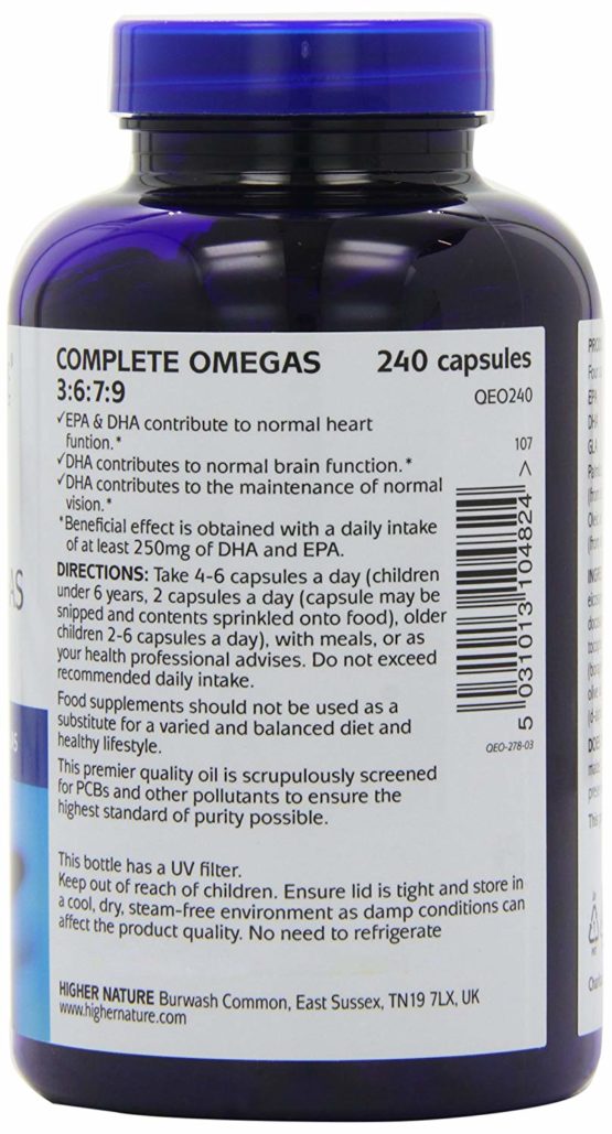 Higher Nature Complete Omegas 3:6:7:9-240 Capsules - Image 3