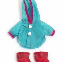 Miniland 31676 TRAJE LLUVIA BOTAS 21CM Raincoat and Boots for 21 cm Doll Clothes, Blue