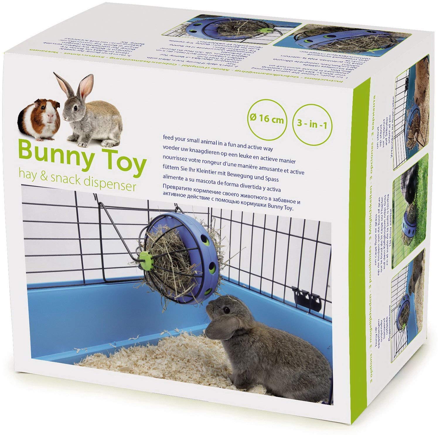 Savic Bunny Toy Feeding Ball 20X20X20Cm(Incl Stand), Blue-black