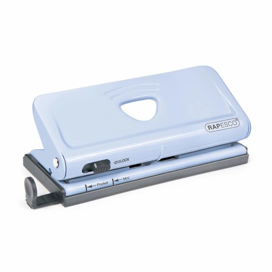 Rapesco 1323 Adjustable 6-Hole Organiser/Diary Punch, 10 Sheet Capacity, Powder Blue