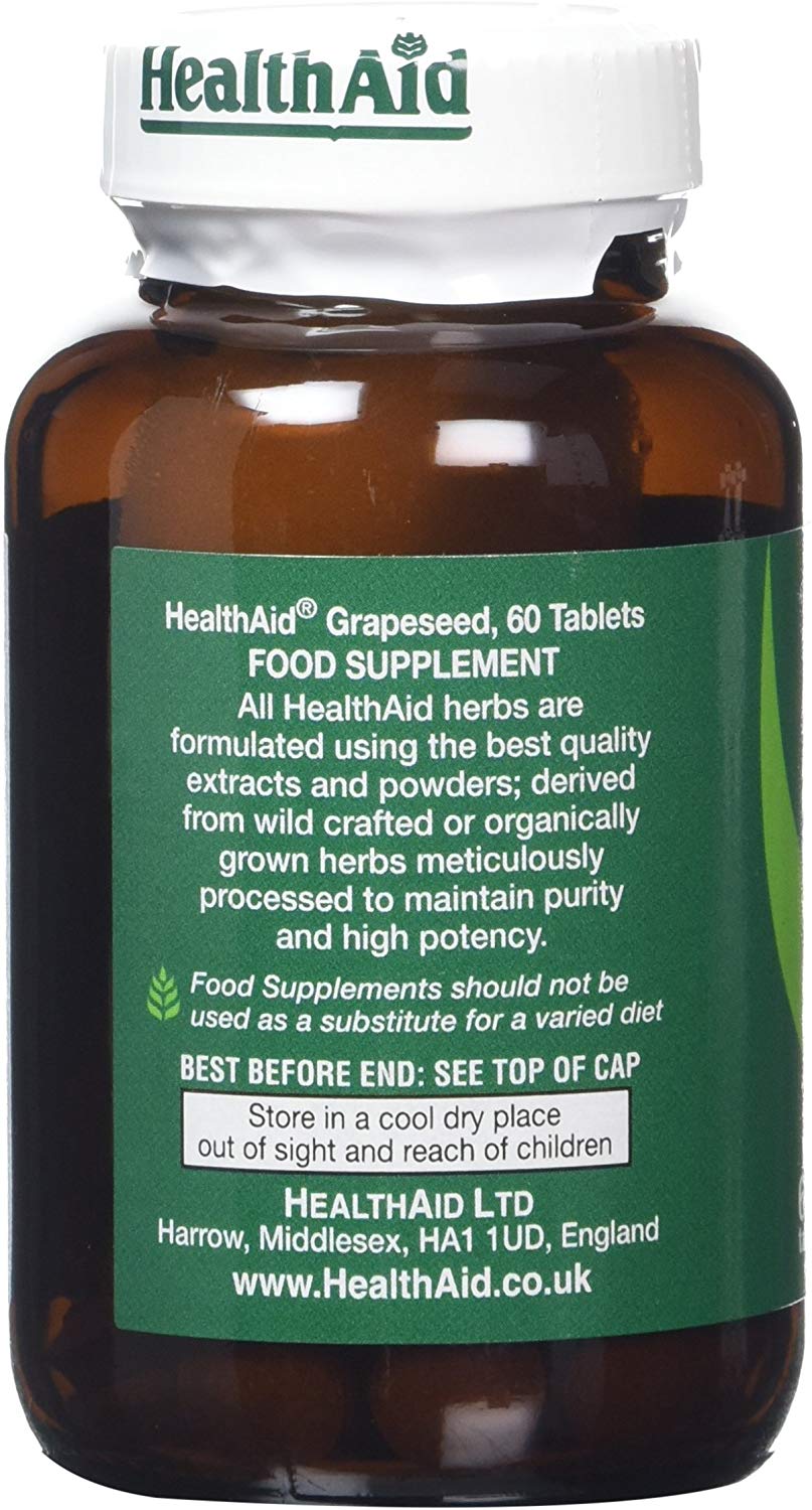 HealthAid Grapeseed Extract 5000mg 60 Vegetarian Tablets, 60 count (Pack of 1) - Image 2