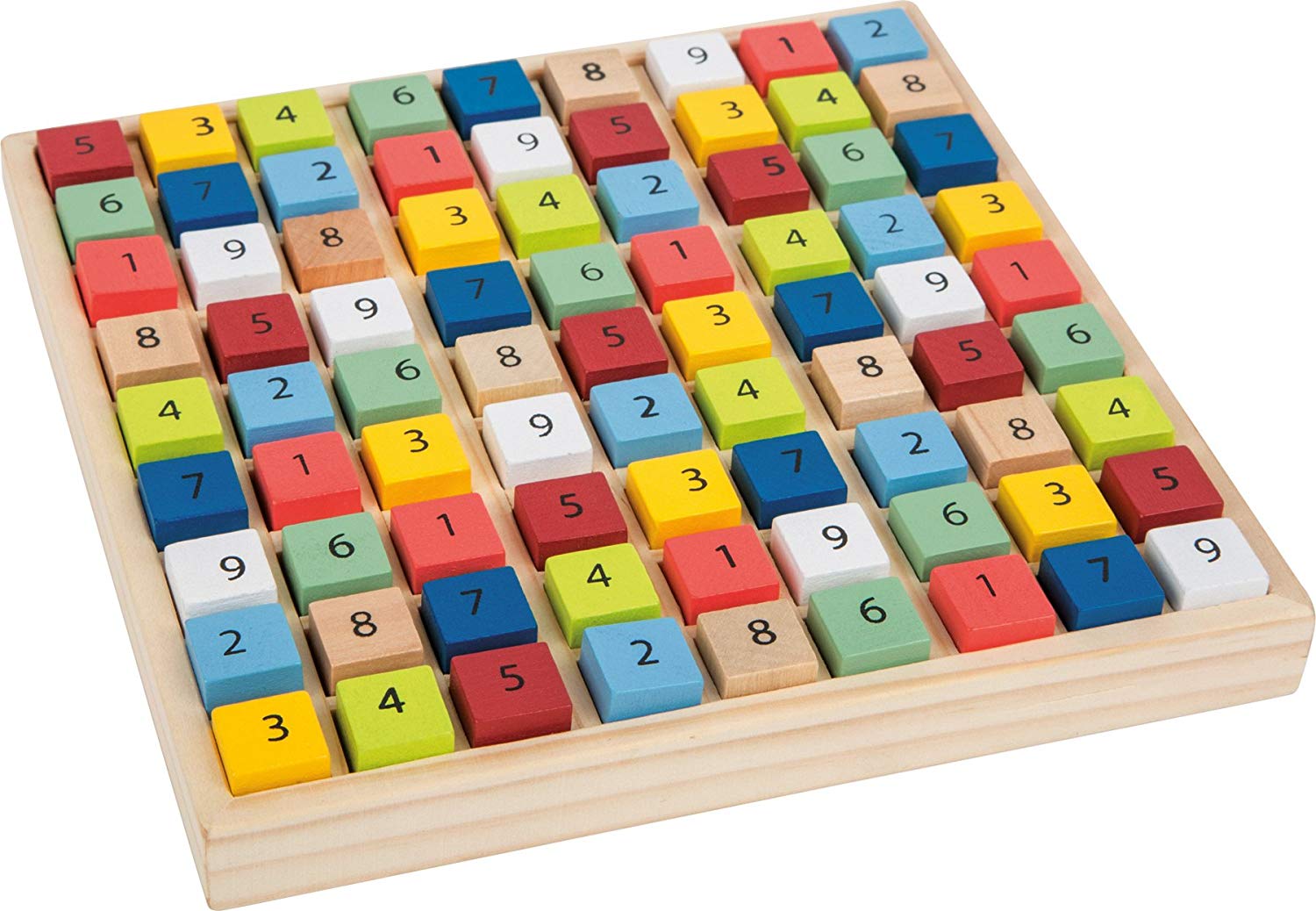 small foot 11164 Colourful Sudoku "Educate" made of wood, with 81 number cubes in bright colours for puzzling from 6 years on - Image 2