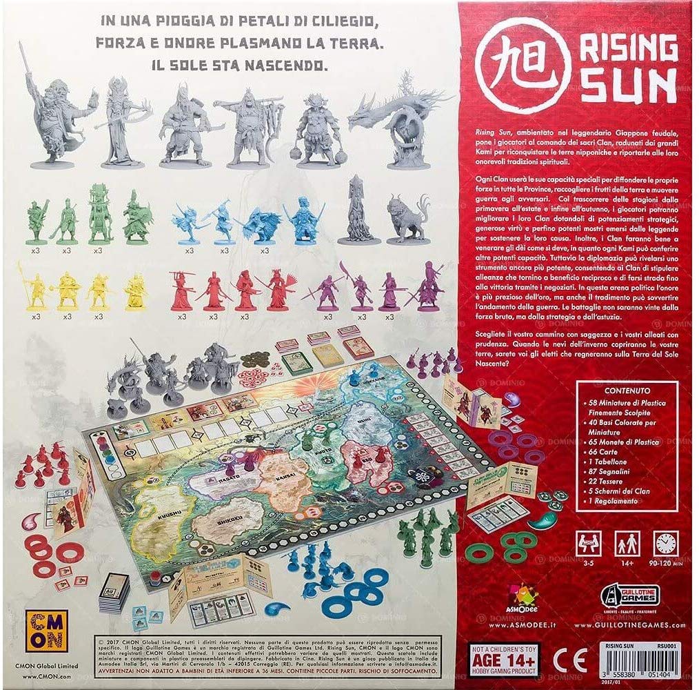 Asmodee: Rising Sun Board Game, 3-5 Players, 14+ Years, Italian Edition, Multicolor, 1.3 liters - Image 2