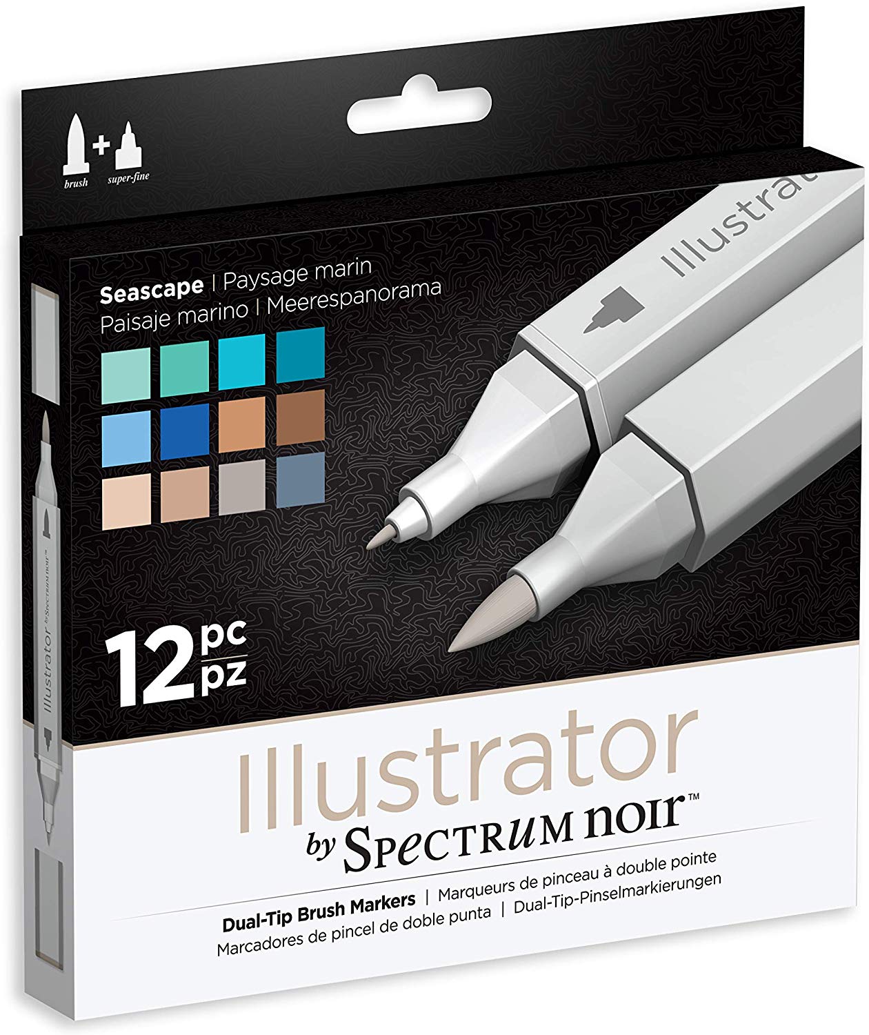 Spectrum Noir Illustrator (12Pc) - Seascape, Pack of 12 , SPECN-IL12-SEA,Multicolor,19 x 18.4 x 2.1 cm, 1 count (Pack of 12) - Image 2
