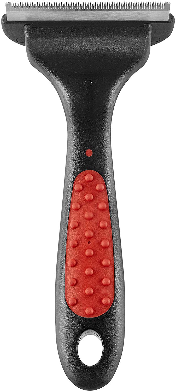 Mikki Dog, Cat, Puppy Grooming Shedding Tool Moult Master Brush Blade for Medium Large Pets, Red and Black