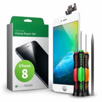 GIGA Fixxoo compatible with iPhone 8 Screen Replacement Complete Kit White LCD; with TouchScreen, Retina Display Glass, Camera & Proximity Sensor - Easy Repair Guided Installation DIY