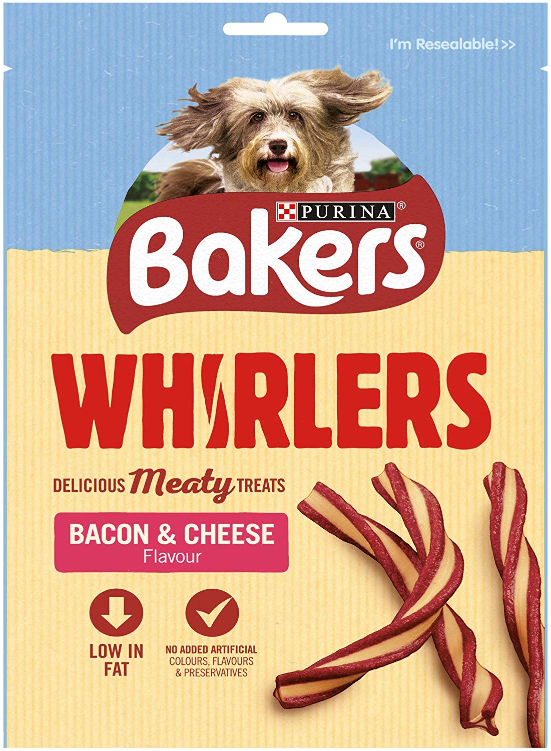 Bakers Whirlers Dog Treats Bacon and Cheese 130g - 6×130g, 175 g (Pack of 6) - Image 2
