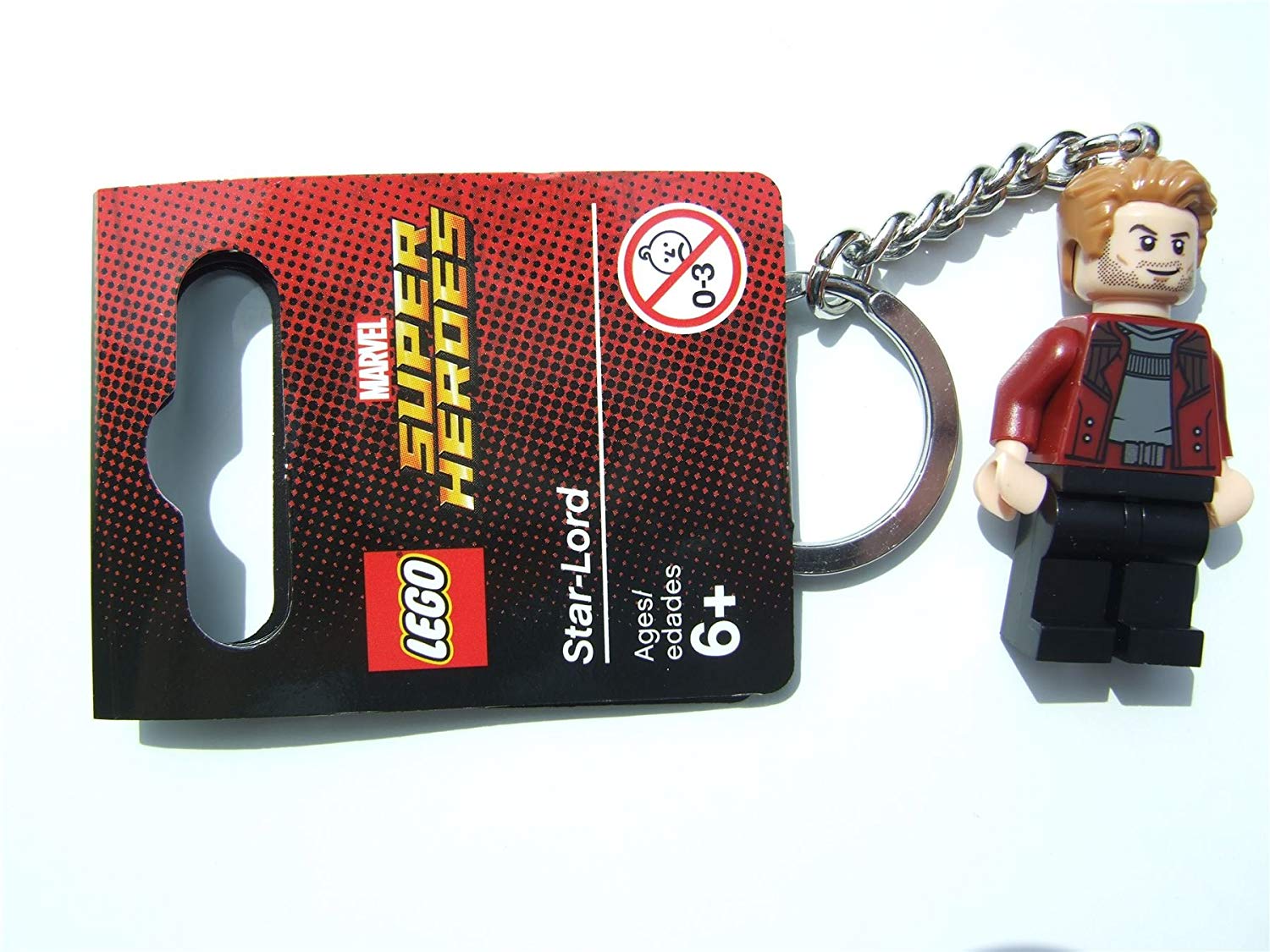 Lego Marvel Super Heroes Star-Lord Keyring / Key Chain - Official LEGO Product, Red