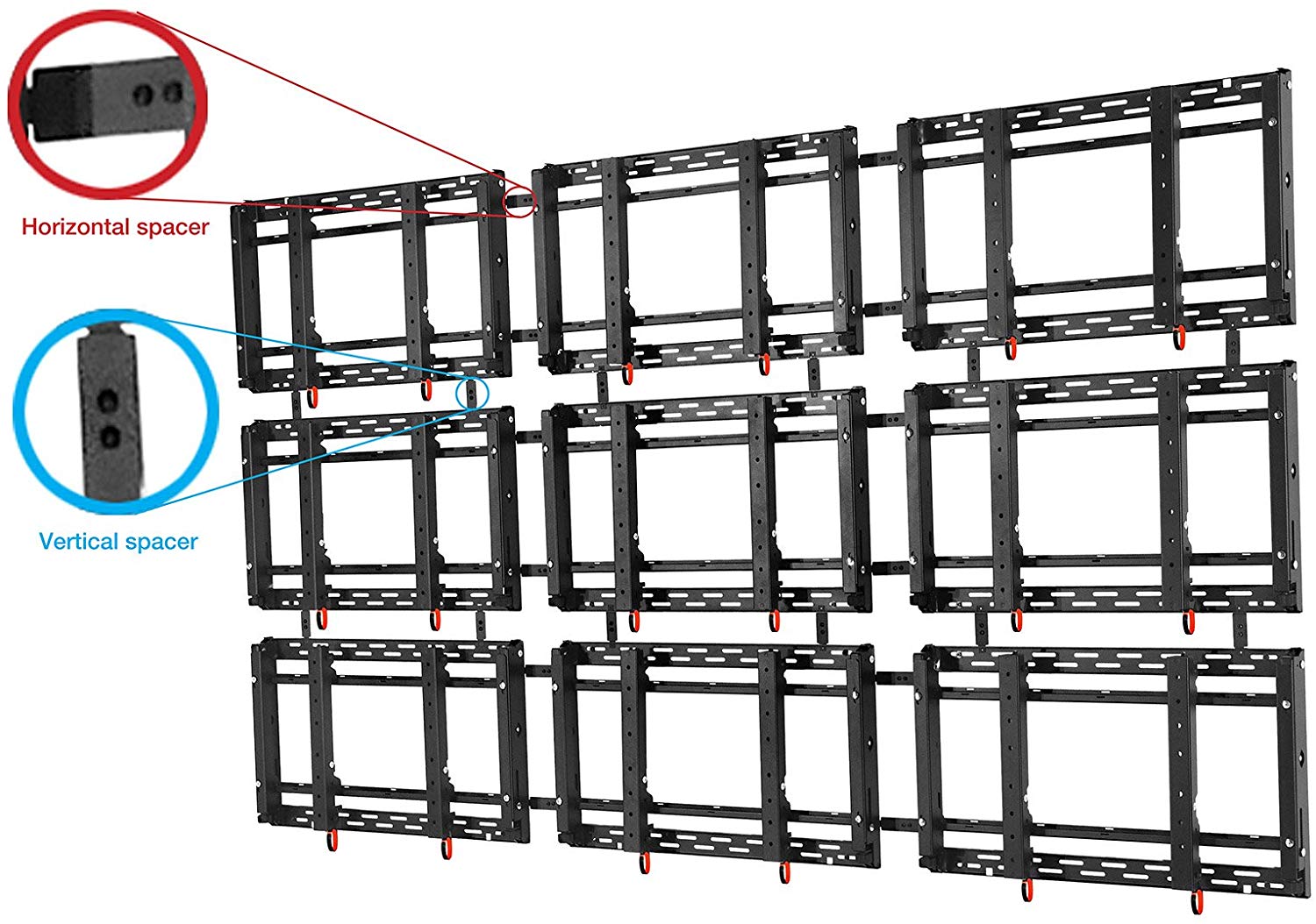 Peerless DS-VW765-LAND Landscape video wall mount Full Service For 40 to 65-Inch Displays - Black - Image 3