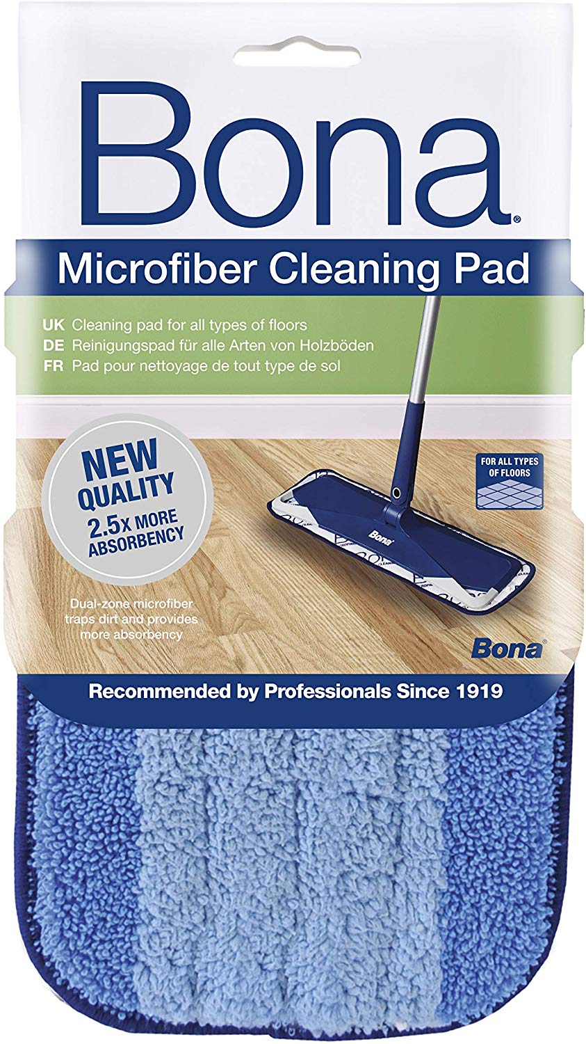 Bona Microfibre Cleaning Pad, for Wood and Hard Surface Floors fits Bona Family of Mops, 1 Count (Pack of 1)