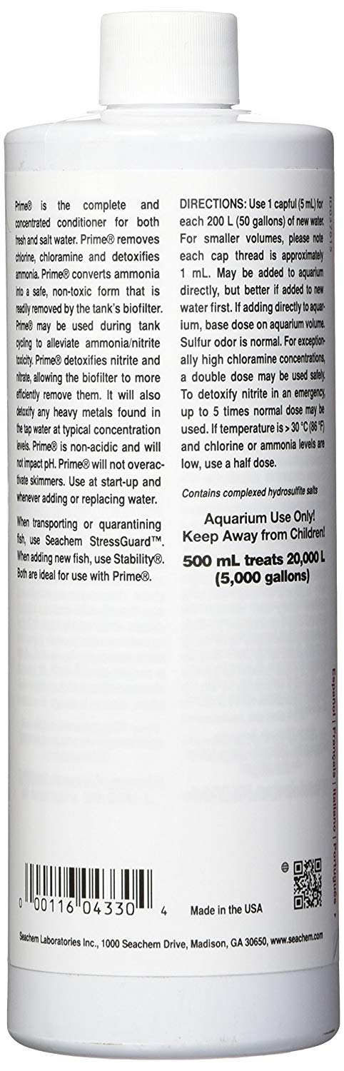 Seachem Prime Concentrated Conditioner, 500 ml, 500 ml (Pack of 1) - Image 3