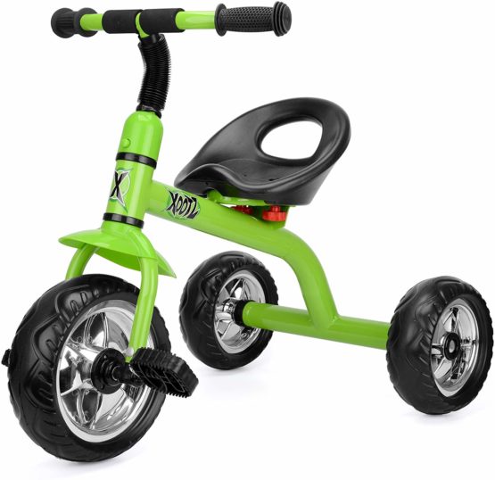 Xootz Tricycle for Kids, Trike Easy Clip and Portable - Green