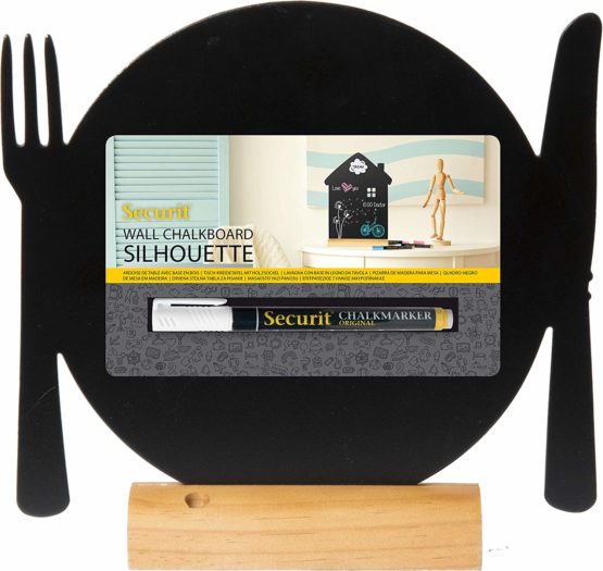 Securit Silhouette Plate Board with Chalk Marker, 24 x 25 x 6 cm, Multi-Color
