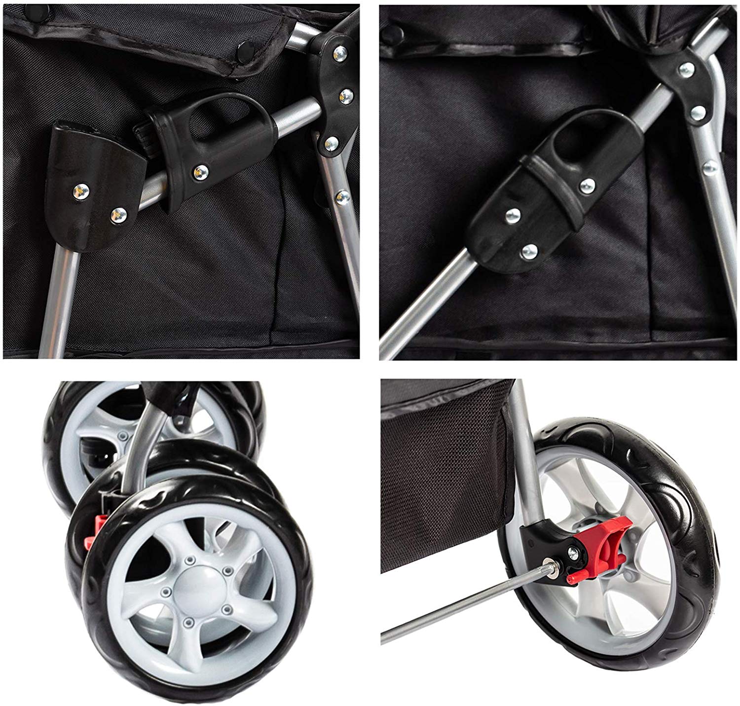 display4top Pet Travel Stroller Dog Cat Pushchair Pram Jogger Buggy