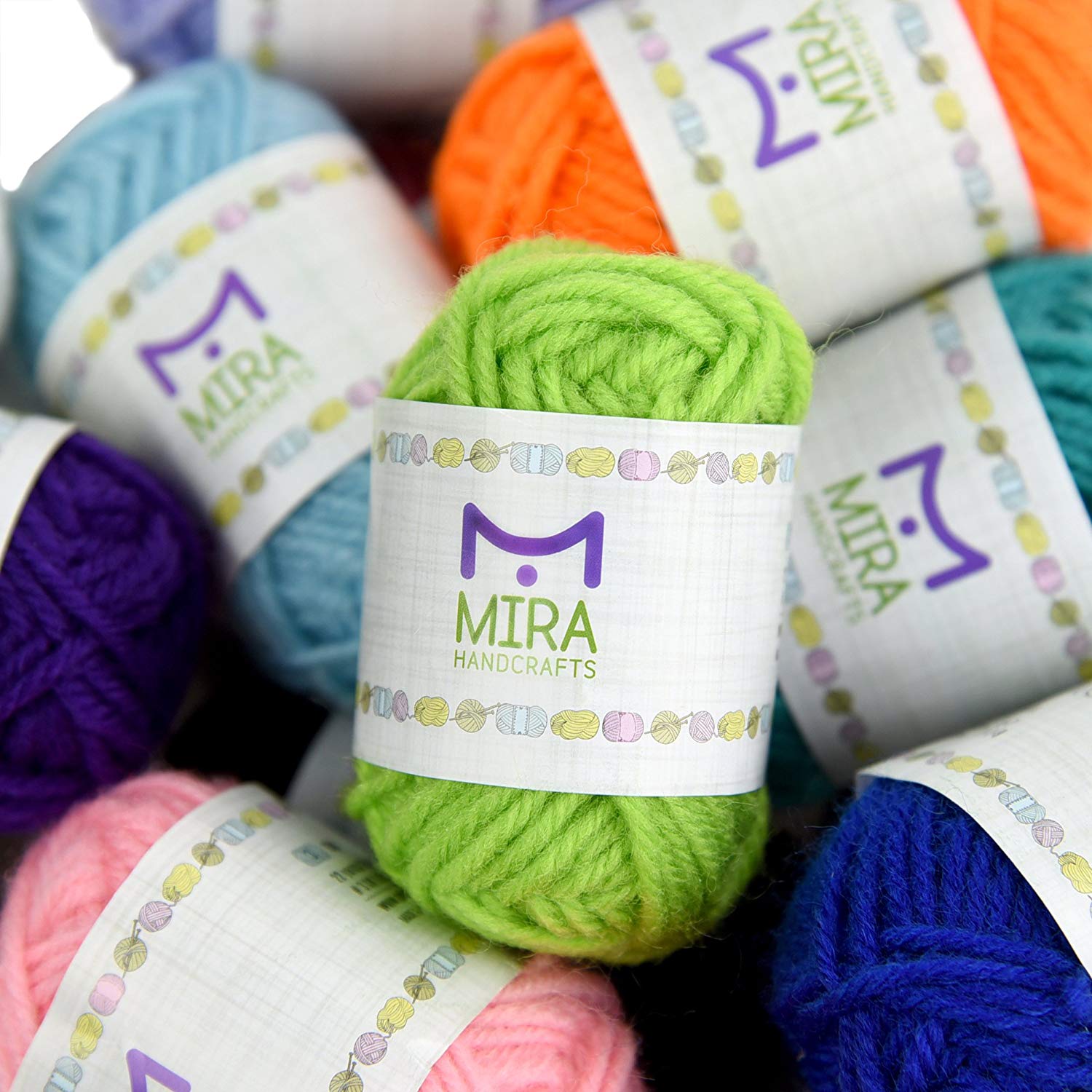Basic Miniature Yarn Pack - 40 Acrylic Skeins - Total 875 Yards (800 m) Colorful Yarn - Perfect for Crochet & Knitting Mini Projects - Image 4