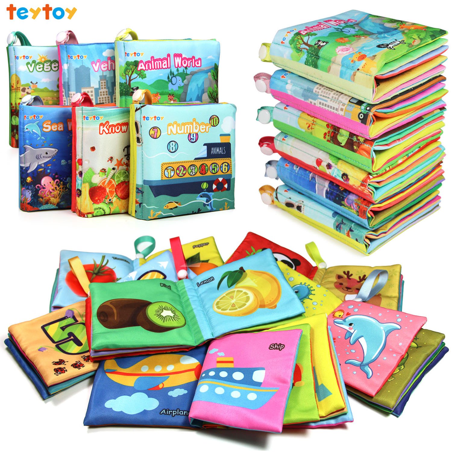 Crinkle Books for Babies Baby Books 0-6 Months Fabric Books Nontoxic Cloth Books Soft Baby Books Newborn Toys Soft Alphabet and Numbers Book Early Education Baby Shower Gifts