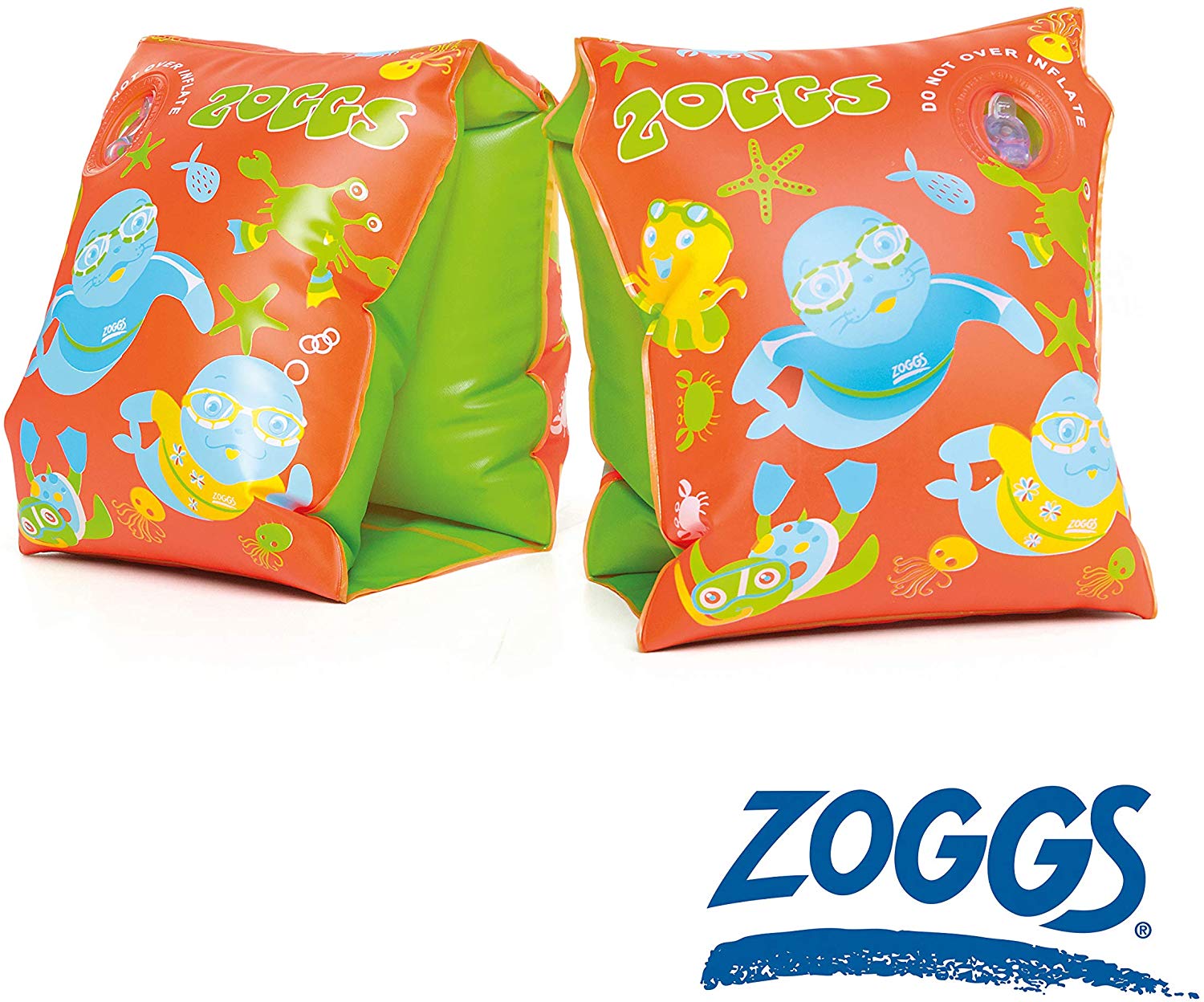Kid's Zoggy Swimming Armbands, Orange/Green, 1-6 Years/11-25 kg - Image 3