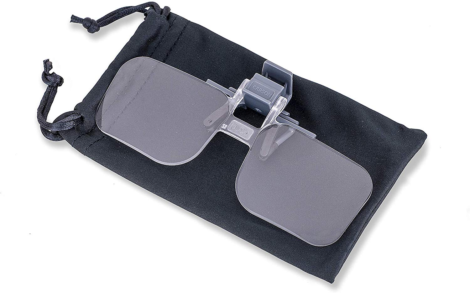 Carson OD-14 Clip and Flip Hands-Free 2x (+4.00) Magnifying Lenses, Grey, +4.00 Diopters (2x Power) - Image 2
