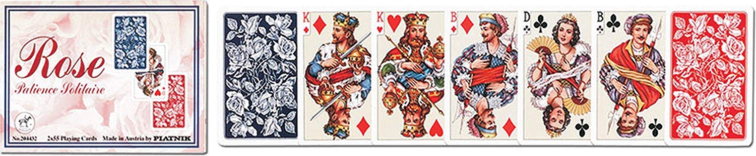 Piatnik 2044 "Roses patience Card Game (2 x 55-Piece), Mehrfarbig, 10 x 7 x 10 cm