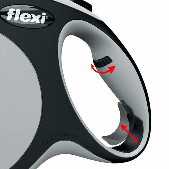 Flexi New Comfort Retractable Cord Lead, Medium, 8 m, Grey - Image 4