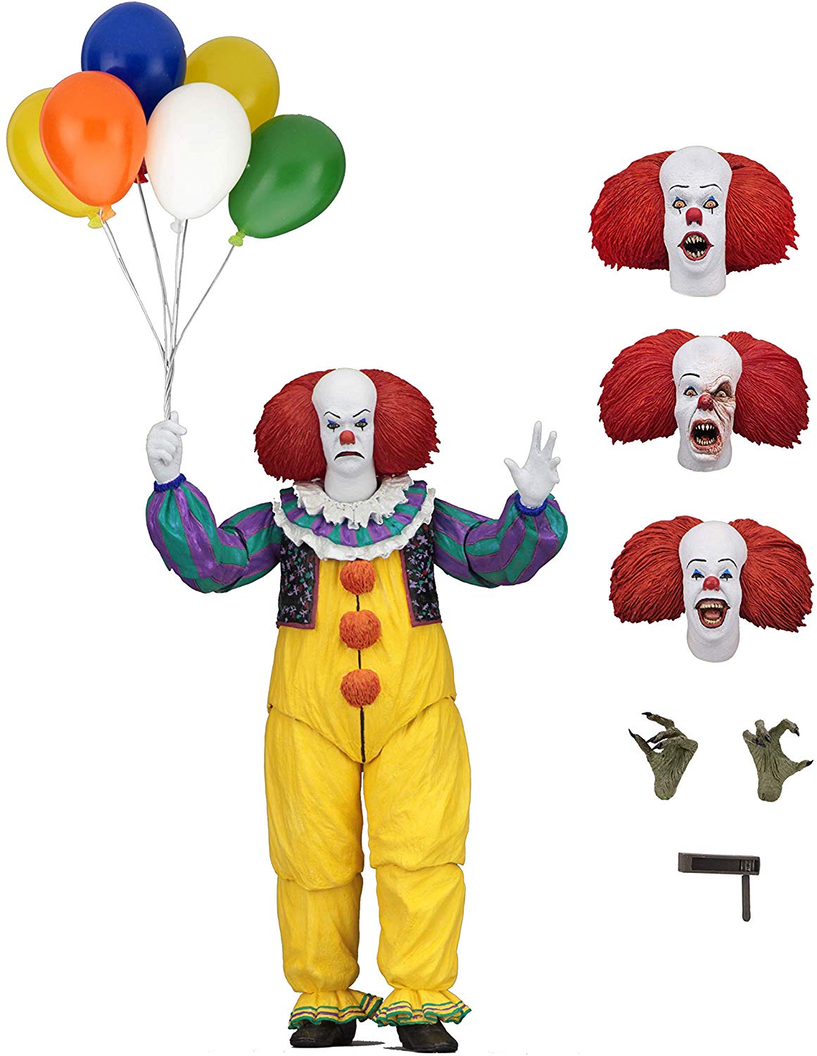NECA Official "IT" 1990 Movie Ultimate Pennywise Action Figure 7", Red, 7 inch