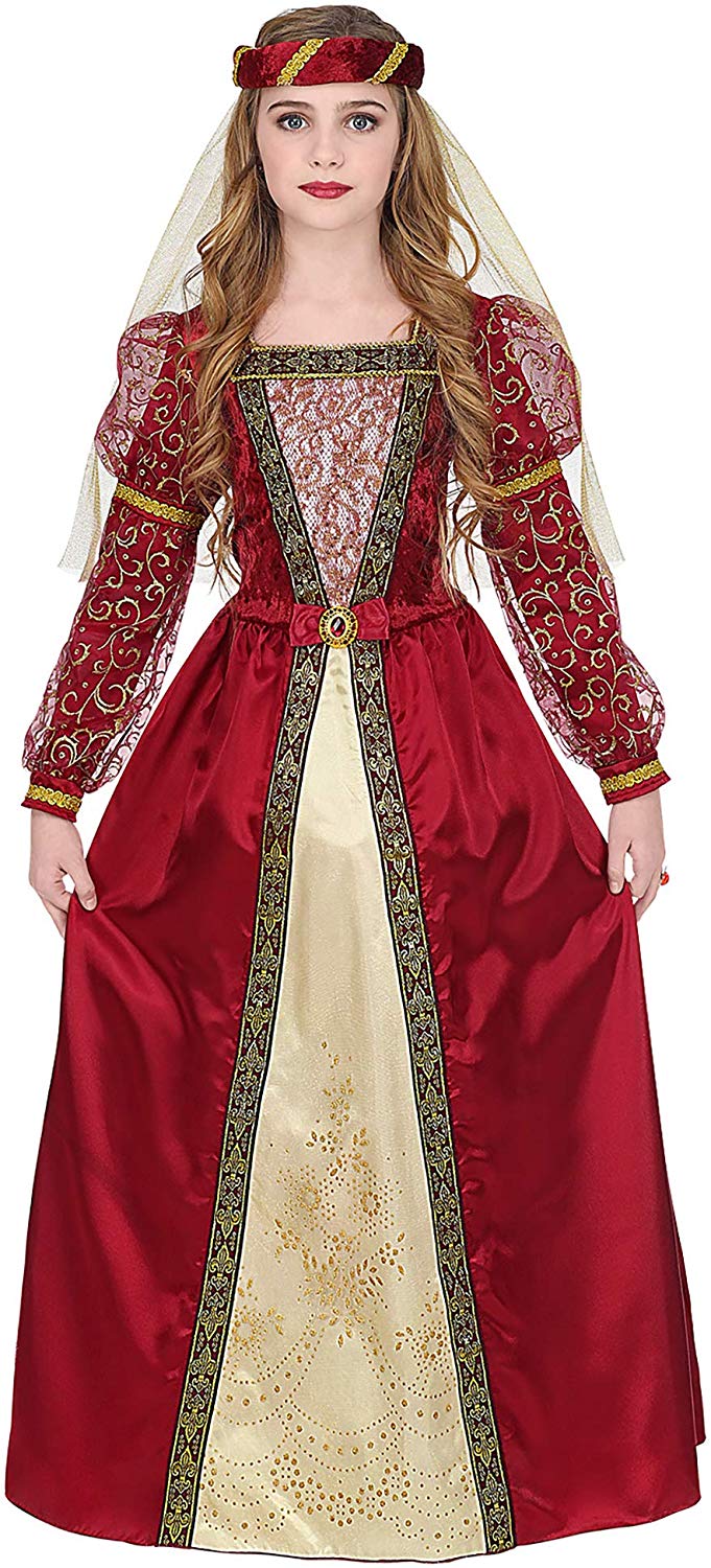 Widmann Widman Medieval Princess - Childrens Fancy Dress Costume - Medium - 140cm - 8 to 10 Years, Red, Gold - Image 3