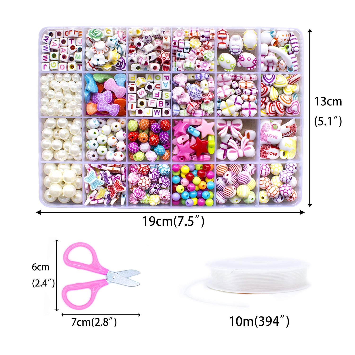 WONDERFORU Children DIY Beads for Jewellery Bracelet Necklaces String Making Kit - Image 4