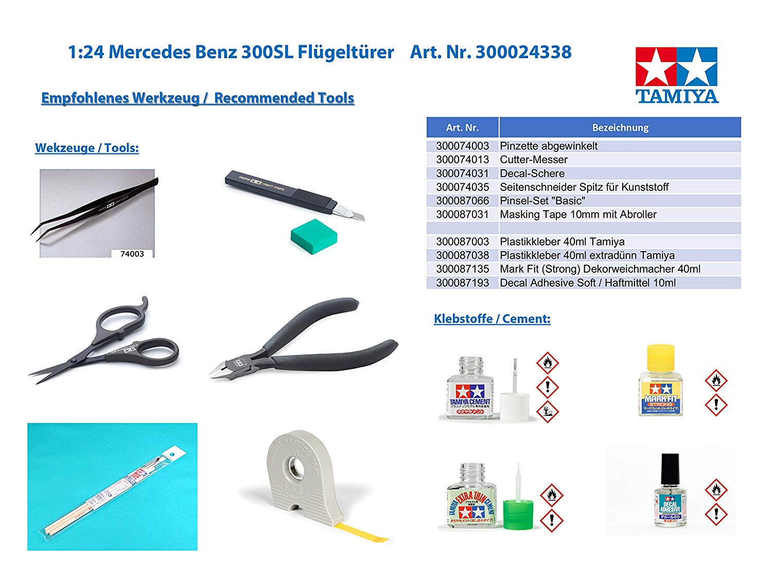 TAMIYA TAM24338 300024338-1:24 Mercedes Benz 300Sl Double Door, Unpainted, Unvarnished - Image 4