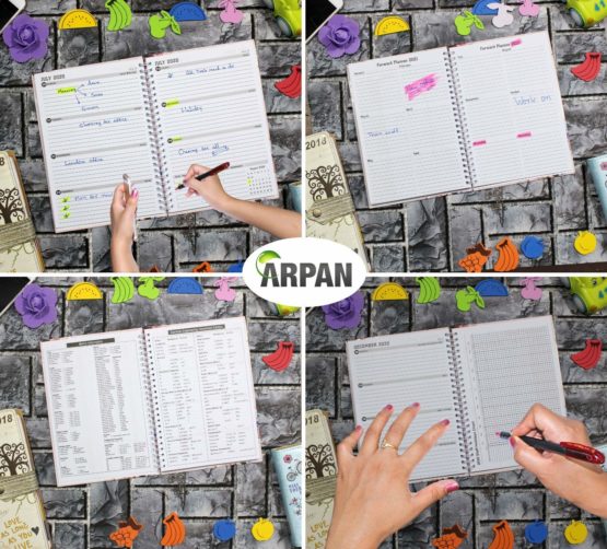 2021 A5 Week to View Diary Vintage Leaf Design Busy Life Agenda Planner by Arpan - Image 4