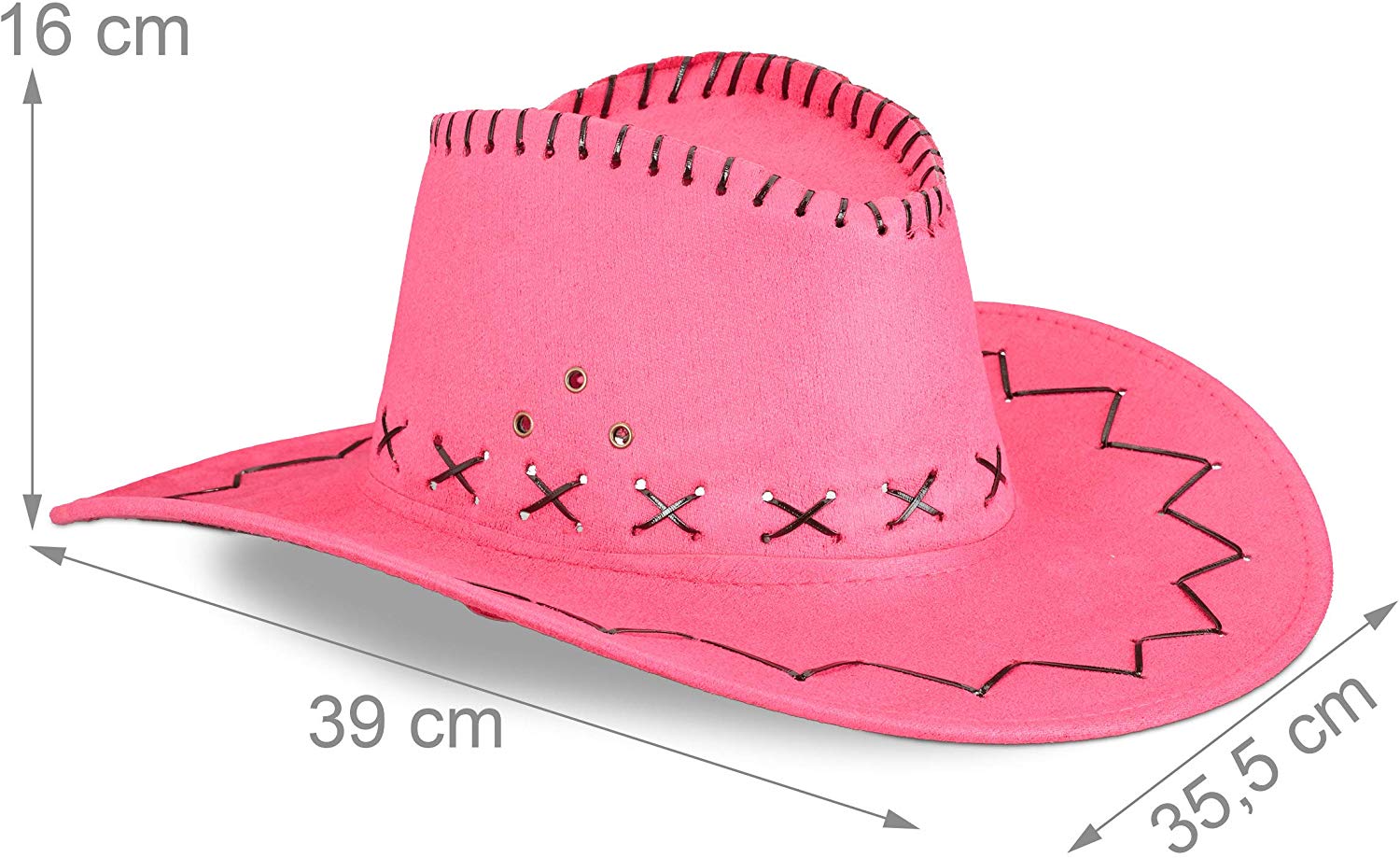 Relaxdays Costume Cowboy Hat, Western Fancy Dress Hat for Adults Halloween, Pink, H x W x D: app. 16 x 35.5 x 39 cm - Image 4