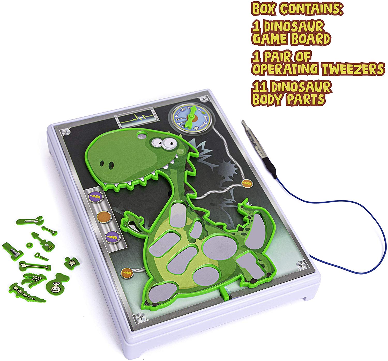 Abeec Gioco Operazione Dinosauro - Gioco Da Tavolo Per Bambini 6+ Con Pinzette E Cicalino