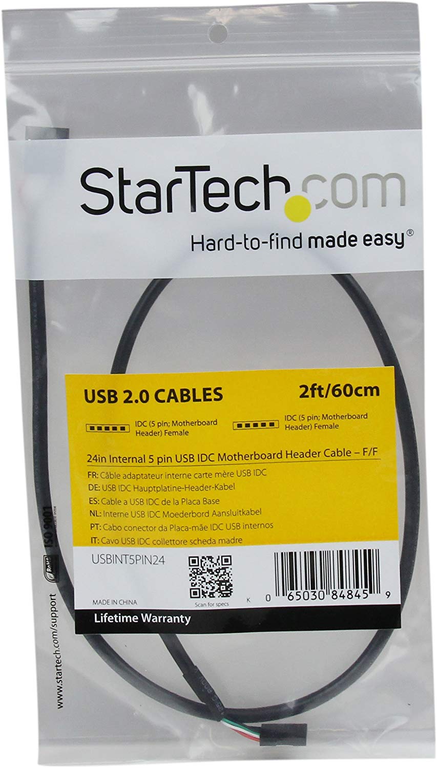 StarTech 24 inch 5 pin Female to Female Connector USB IDC Motherboard Header Cable, Black, 15.24 cm x 15.24 cm x 2.54 cm - Image 3
