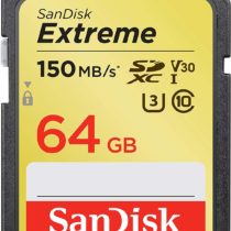 SanDisk Extreme 64GB SDXC Memory Card up to 150MB/s, Class 10, U3, V30