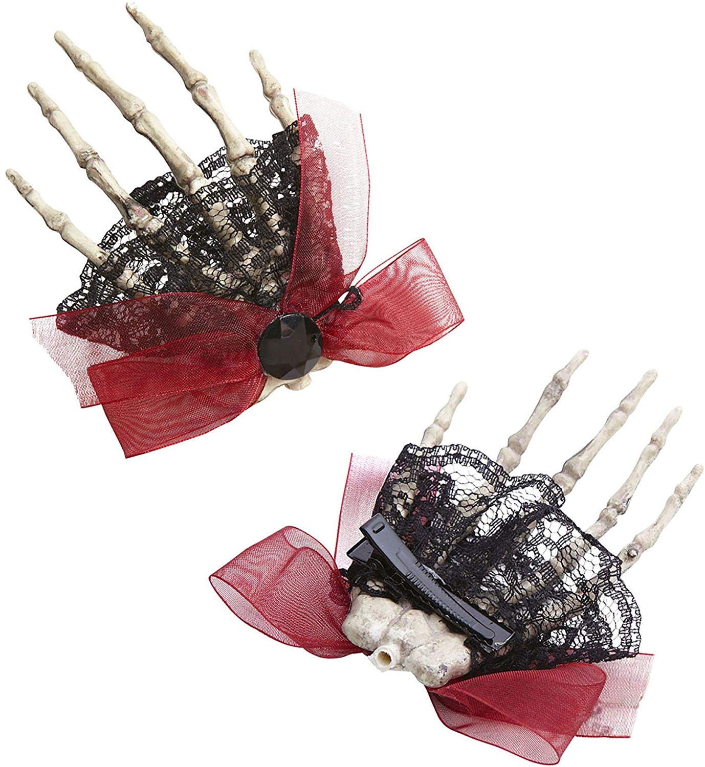 Widmann vd-wdm9521b Brooch/Hair Clip Hand Skeleton, Black, One Size, Multi-coloured