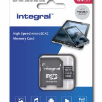 Integral UltimaPro - Memory Card 64 GB microSDHC/XC 100MB/s Class 10 UHS-I U1/ V10 + Adapter