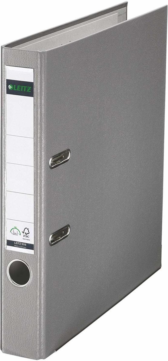 Esselte Leitz 10155085 A4 Quality File 180° with Slotted Cover Plastic Narrow Grey